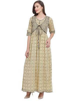 Faun Black Hand Block Print Maxi Dress 2