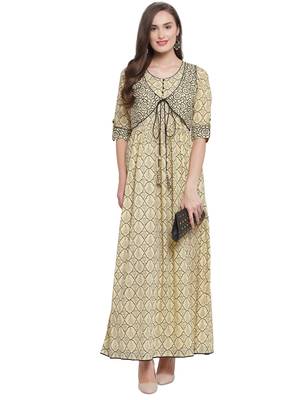 Faun Black Hand Block Print Maxi Dress 3