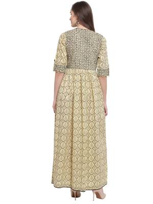 Faun Black Hand Block Print Maxi Dress 4