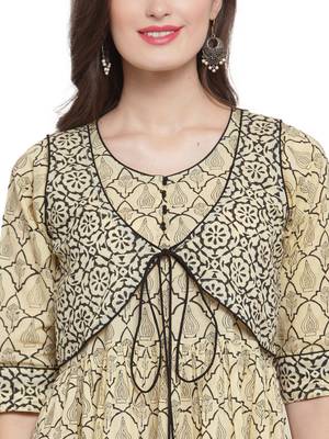 Faun Black Hand Block Print Maxi Dress 5
