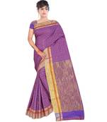purple woven cotton saree with blouse