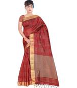 red woven cotton saree with blouse