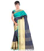 multicolor woven cotton saree with blouse