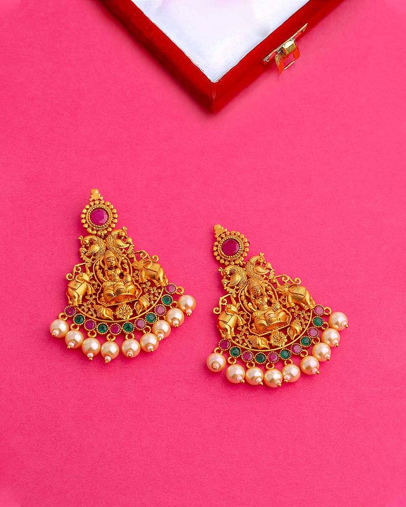 Goddess Lakshmi Motif Earrings