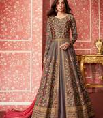 Grey embroidered silk salwar