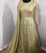 Light green embroidered net salwar