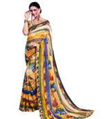 Multicolor printed georgette saree with blouse