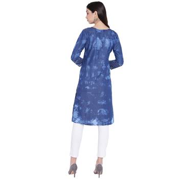 Blue printed denim kurtas-and-kurtis 2