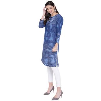 Blue printed denim kurtas-and-kurtis 3