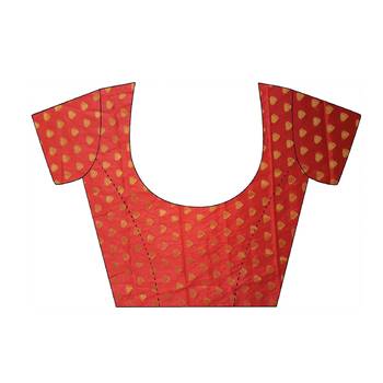 Navy blue woven art silk saree with blouse 4