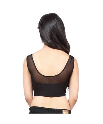 Black Shimmer Non-Padded Designer Ready Made Saree Blouse 1