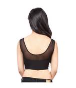 Black Shimmer Non-Padded Designer Ready Made Saree Blouse