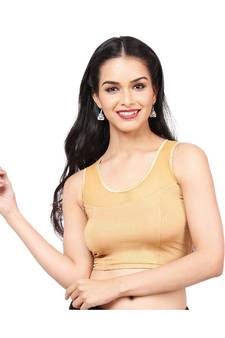 Copper Shimmer Non-Padded Designer Ready Made Saree Blouse