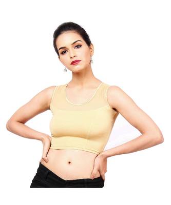 Golden Shimmer Non-Padded Designer Ready Made Saree Blouse 1