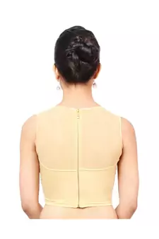 Golden Shimmer Non-Padded Designer Ready Made Saree Blouse
