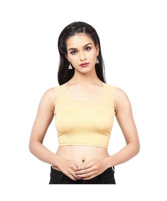 Light Golden Shimmer Non-Padded Designer Ready Made Saree Blouse 1