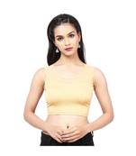 Light Golden Shimmer Non-Padded Designer Ready Made Saree Blouse