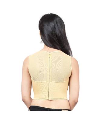Light Golden Shimmer Non-Padded Designer Ready Made Saree Blouse 4