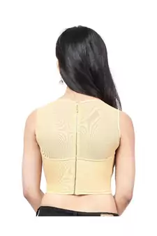 Light Golden Shimmer Non-Padded Designer Ready Made Saree Blouse