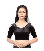 Black Velvet  Non-Padded Designer Ready Made Saree Blouse