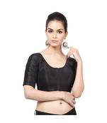 Black Mulberry Padded Designer Ready Made Saree Blouse