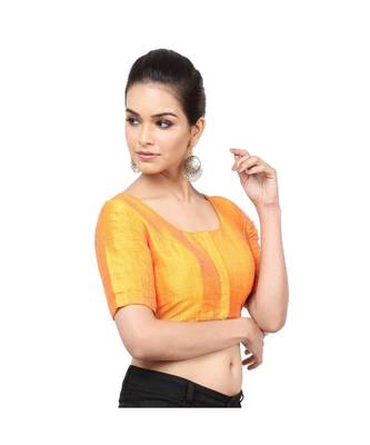 Mustard Mulberry Padded Designer Ready Made Saree Blouse 3
