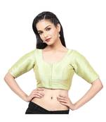 Pista Green Mulberry Padded Designer Ready Made Saree Blouse