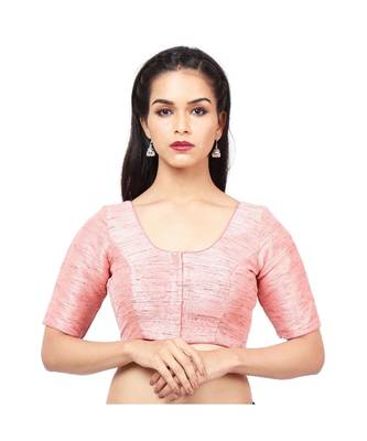 Light Pink Mulberry Padded Designer Ready Made Saree Blouse 1