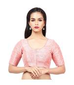 Light Pink Mulberry Padded Designer Ready Made Saree Blouse