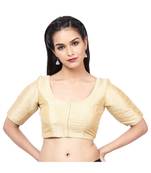 Golden Tafeta Padded Designer Ready Made Saree Blouse