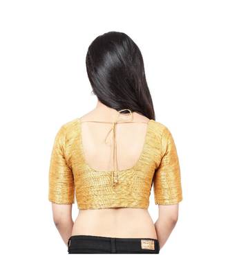 Dark-Golden Mulberry  Padded Designer Ready Made Saree Blouse 4