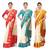 multicolor woven art silk saree with blouse ( set 3)