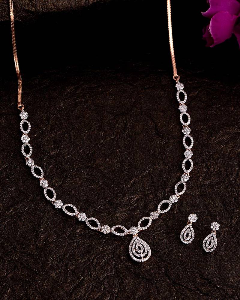 Gems Embellished Necklace Set - Voylla 