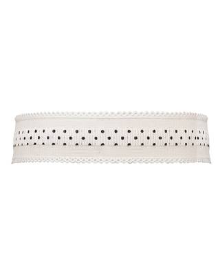 White Fabric Choker Necklace With Polka Design 1