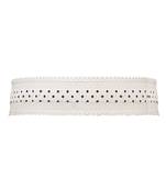 White Fabric Choker Necklace With Polka Design