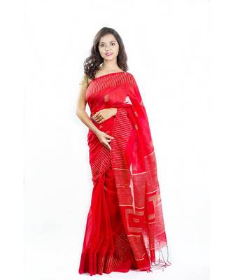 Lady in Red Wrap in 1 Minute Saree 1