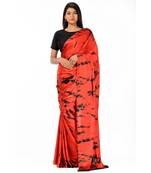 Red and Black crepe Wrap in 1 Minute Saree