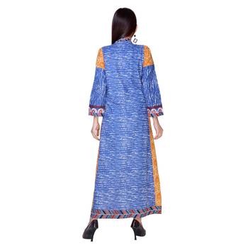 Blue embroidered cotton  ethnic-kurtis 4