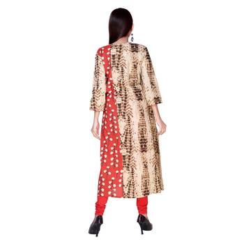 Brown embroidered cotton  ethnic-kurtis 3