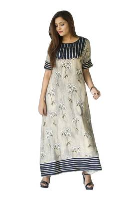Off white embroidered rayon ethnic-kurtis 1