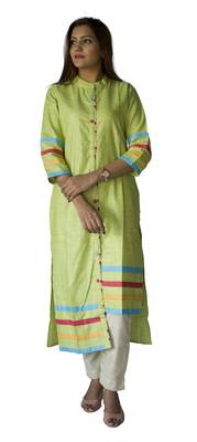 Green embroidered cotton ethnic-kurtis 2