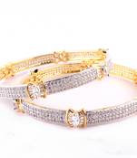 Elegant Gold Plated   Bangles With Butterfly Baguette