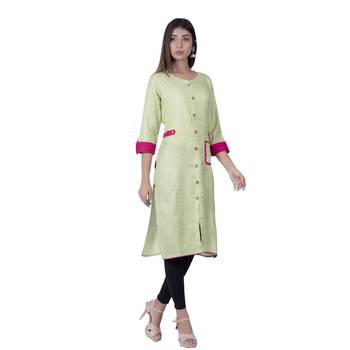 Green embroidered cotton  ethnic-kurtis 2