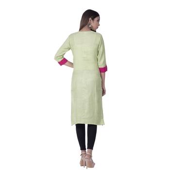 Green embroidered cotton  ethnic-kurtis 5