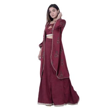 Maroon embroidered rayon ethnic-kurtis 2