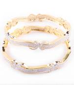 Designer Gold Plated  Curvy Bangles