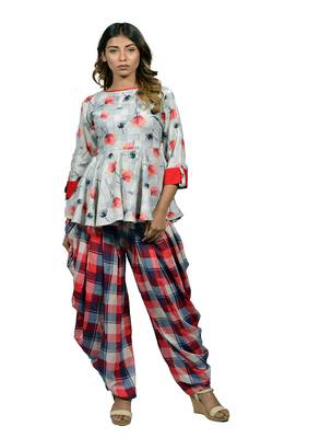 Grey embroidered rayon ethnic-kurtis 1