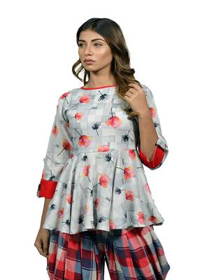 Grey embroidered rayon ethnic-kurtis 4