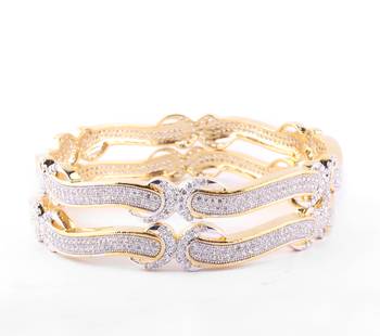 Designer Gold Plated  Curvy Bangles 2