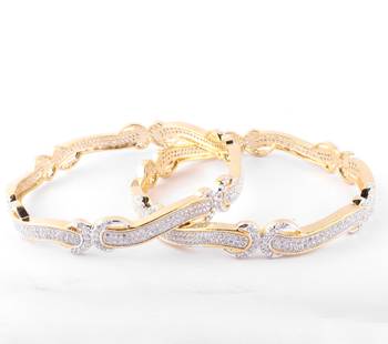 Designer Gold Plated  Curvy Bangles 3